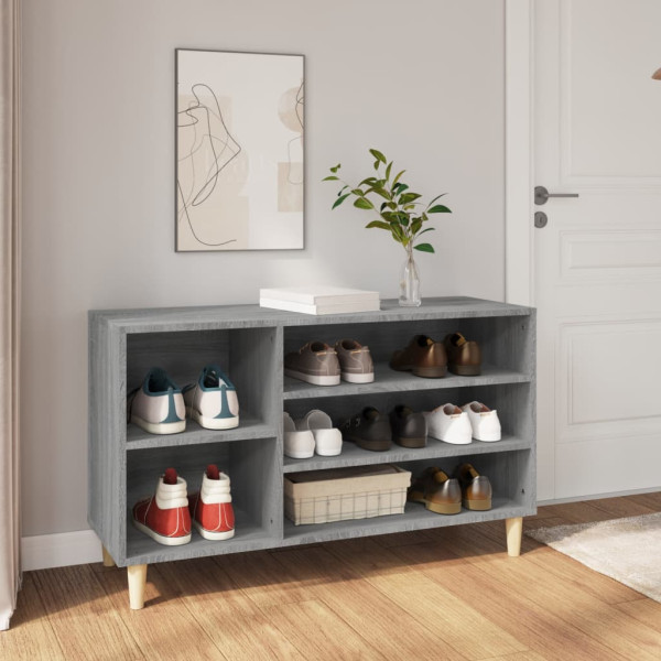 Mueble zapatero madera contrachapada gris Sonoma 102x36x60 cm D