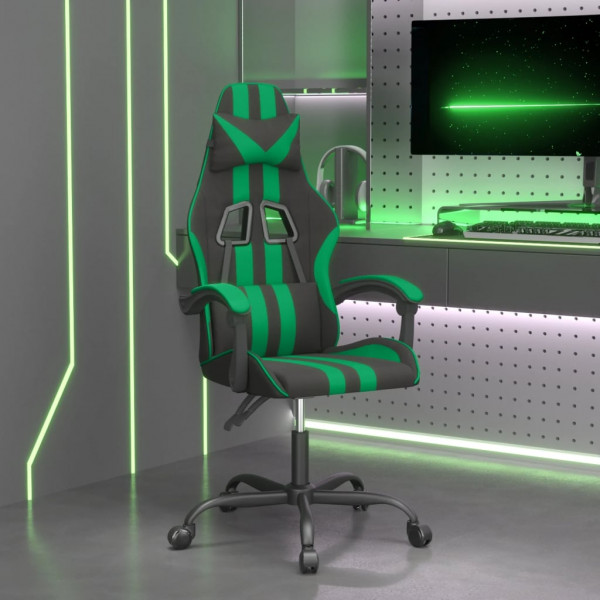 Silla gaming cuero sintético negro y verde D