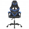 Silla gaming giratoria cuero sintético negro y azul 3