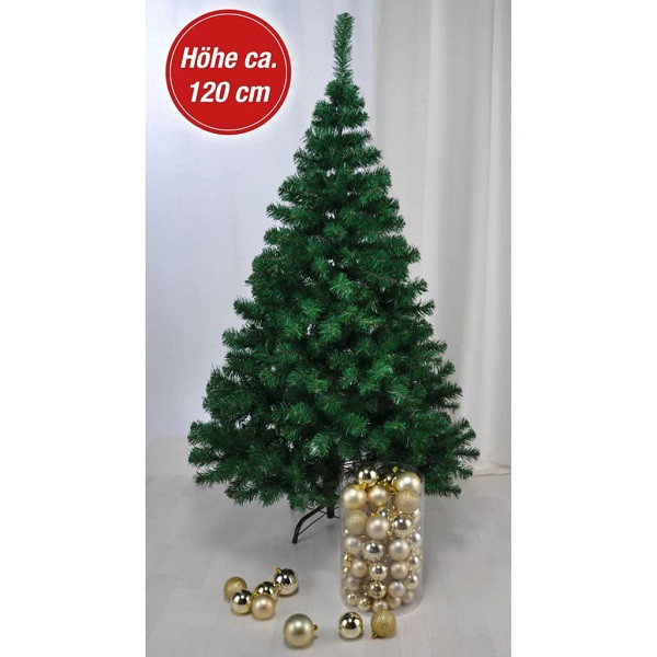 HI Árvore de Natal com suporte de metal verde 120 cm D