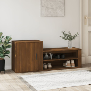 Mueble zapatero madera contrachapada roble marrón 130x35x54 cm D