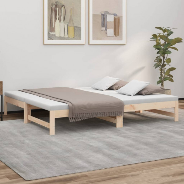 Sofá cama removível em madeira maciça de pinho 2x(90x190) cm D