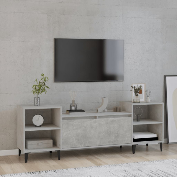 Mueble para TV madera contrachapada gris hormigón 160x35x55 cm D