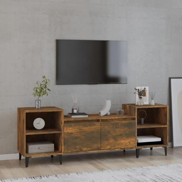 Mobiliário para TV madeira contraplacada carvalho fumado 160x35x55 cm D