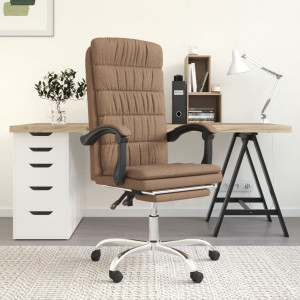 Cadeira de escritório reclinável em tecido marrom D