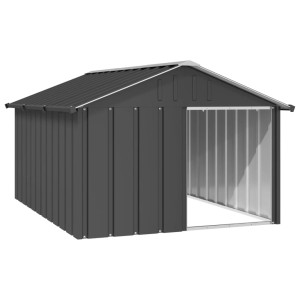 Casinha de cachorro em aço galvanizado cinza antracite 116,5x153x81,5 cm D