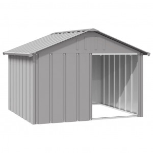 Casa para perros acero galvanizado gris 116.5x153x81.5 cm D