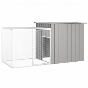 Caixa de galinhas de aço galvanizado cinza 200x91x100 cm D