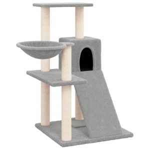 Poste para arranhar gatos com postes de sisal cinza claro 82 cm D