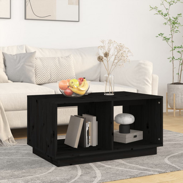 Mesa de centro em madeira maciça de pinho preto 80x50x40 cm D
