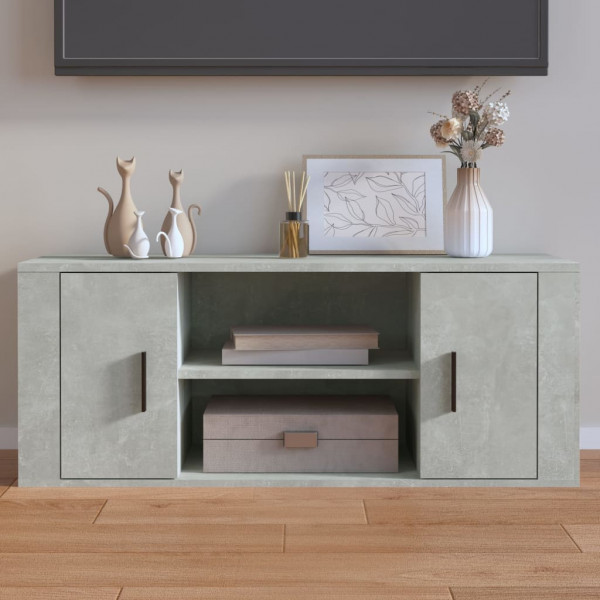 Mueble para TV contrachapada gris hormigón 100x35x40 cm D