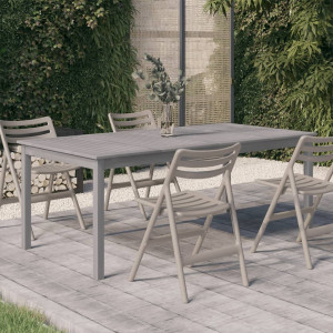 Mesa de jardín madera maciza de acacia gris 200x100x75 cm D