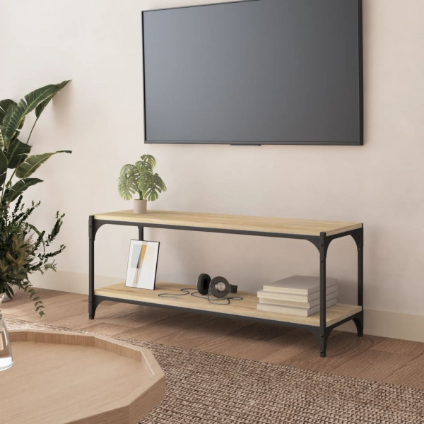 Mueble para TV contrachapada y acero roble Sonoma 100x33x41 cm D