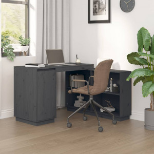 Grey Pine Pine Wood Desk 110x50x75 cm D