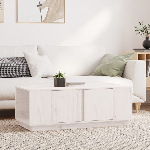 Mesa de centro de madera maciza de pino blanco 110x50x40 cm D