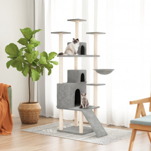 Rascador para gatos de 65 cm color gris con poste envuelto en cuerda de  sisal Vida XL