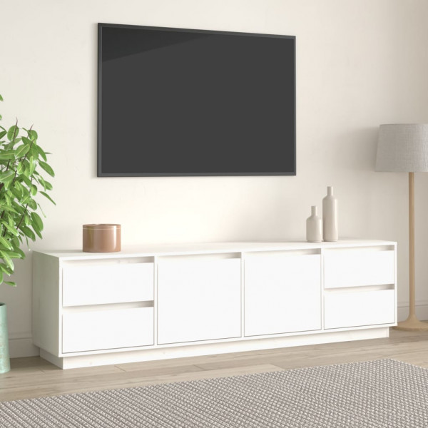 Mobiliário de televisão madeira maciça de pinho branco 176x37x47.5 cm D