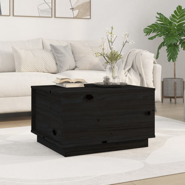 Mesa de centro de madeira maciça de pinho preto 60x50x35 cm D