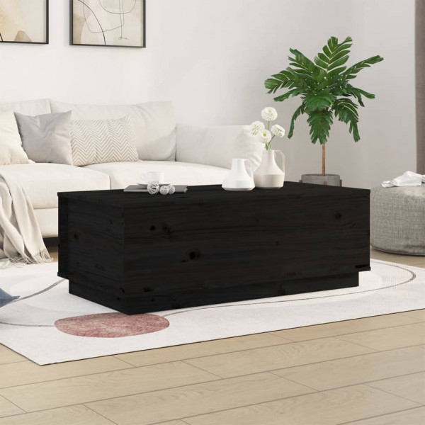Mesa de centro de madera maciza de pino negro 100x50x35 cm D