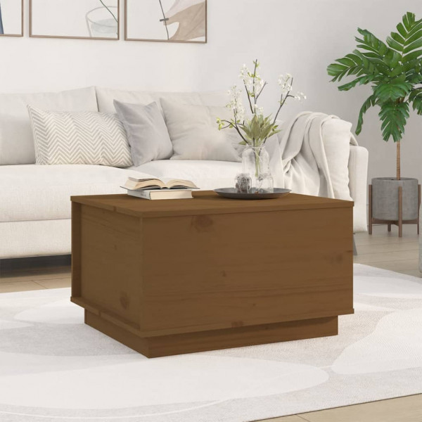 Mesa de centro em madeira maciça de pinho castanho mel 60x50x35 cm D