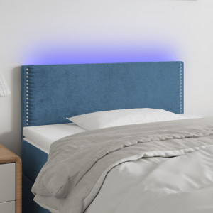 Cabecero con LED de terciopelo azul oscuro 90x5x78/88 cm D