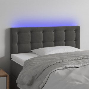 Cabecero con LED de terciopelo gris oscuro 80x5x78/88 cm D