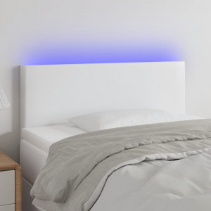 Cabeçalho com LED de couro sintético branco 100x5x78/88 cm D