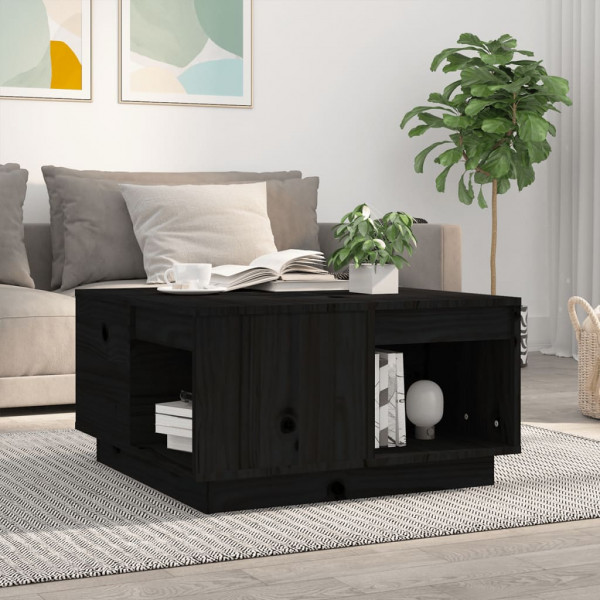 Mesa de centro em madeira maciça de pinho preto 60x61x32,5 cm D