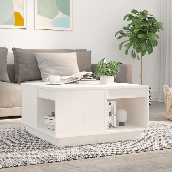 Mesa de centro de madeira maciça de pinho branco 60x61x32,5 cm D