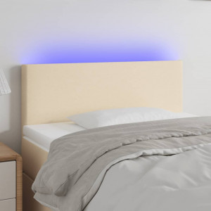 Cabecero con LED de tela color crema 100x5x78/88 cm D