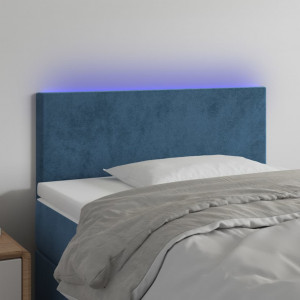 Cabecero con LED de terciopelo azul 100x5x78/88 cm D