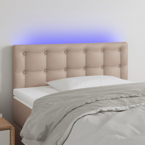 Cabecero con LED cuero sintético color capuchino 100x5x78/88 cm D