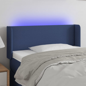 Cabecero con LED de tela azul 83x16x78/88 cm D