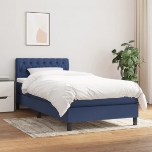 Cama box spring com colchão de tecido azul 80x200 cm D