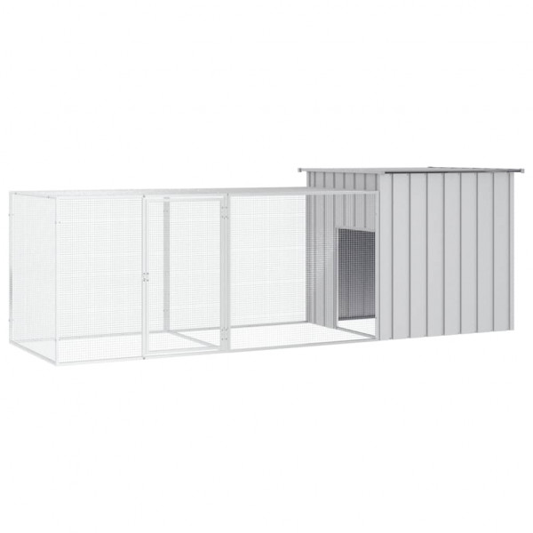 Gallinero de acero galvanizado gris 300x91x100 cm D