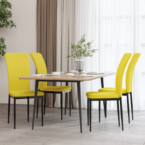 Cadeiras de jantar 4 unidades de veludo amarelo mostarda D