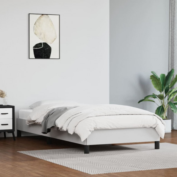 Estrutura de cama de couro sintético branco 100x200 cm D
