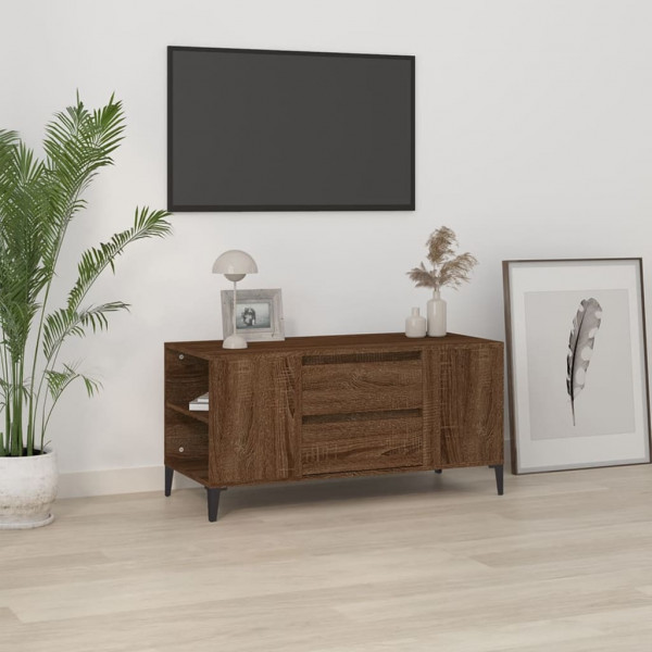Mueble para TV madera contrachapada marrón roble 102x44.5x50 cm D