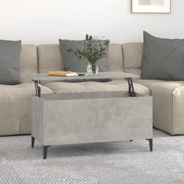 Mesa de centro madera contrachapada gris hormigón 90x44.5x45 cm D