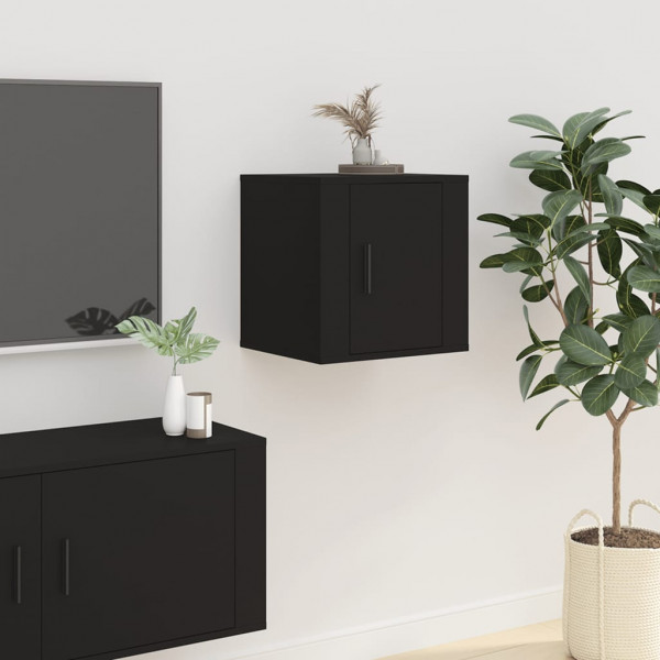 Mueble para TV de pared negro 40x34.5x40 cm D