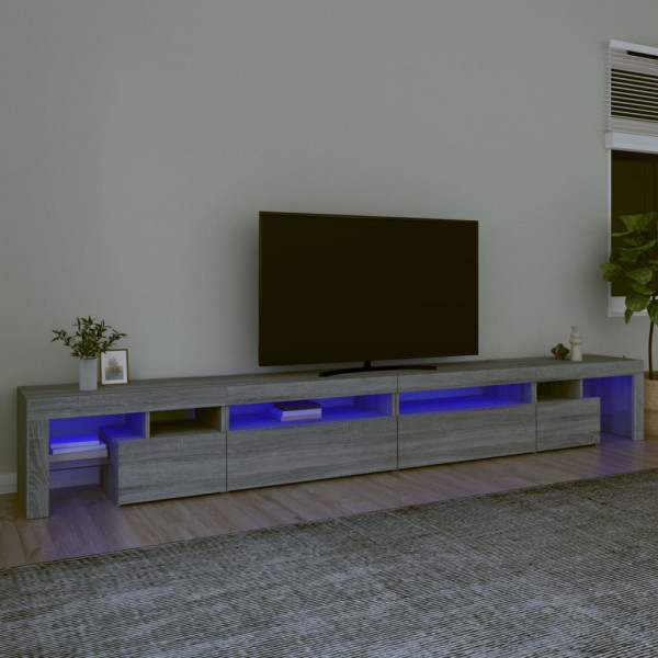 Móvel de TV com luzes LED Sonoma cinza 290x36,5x40 cm D