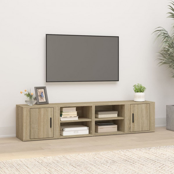 Mueble TV 2 uds madera contrachapada roble Sonoma 80x31.5x36 cm D