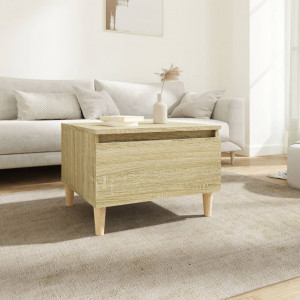 Mesa auxiliar madera contrachapada roble Sonoma 50x46x35 cm D