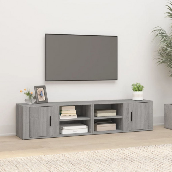 Mueble TV 2 uds madera contrachapada gris Sonoma 80x31.5x36 cm D
