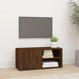 Mueble para TV madera contrachapada roble marrón 80x31.5x36 cm D