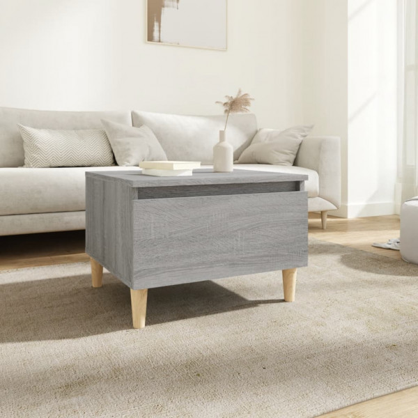 Mesa auxiliar madera contrachapada gris Sonoma 50x46x35 cm D