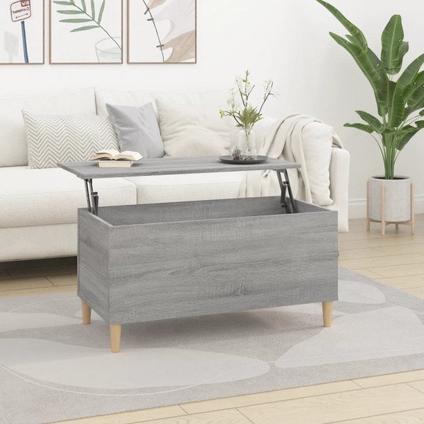 Mesa de centro madera contrachapada gris Sonoma 90x44.5x45 cm D