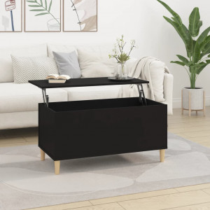 Mesa de centro madera contrachapada negro 90x44.5x45 cm D