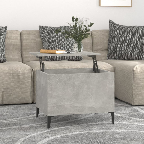 Mesa de centro madera contrachapada gris hormigón 60x44.5x45 cm D