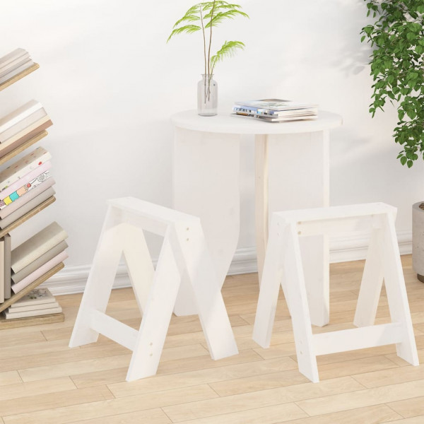 Cadeiras 2 unidades madeira maciça de pinho branco 40x40x45 cm D